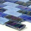 Artistry In Mosaics Ocean Series - Blue Blend Glass Tile | 1" X 2" | GC62348B6