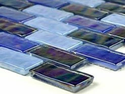 Artistry In Mosaics Ocean Series - Blue Blend Glass Tile | 1" X 2" | GC62348B6