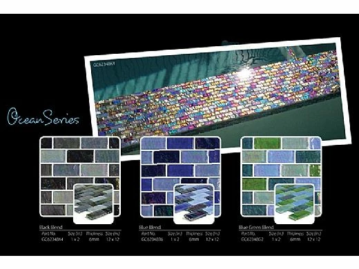 Artistry In Mosaics Ocean Series - Blue Blend Glass Tile | 1" X 2" | GC62348B6 4 Artistry In Mosaics Ocean Series - Blue Blend Glass Tile | 1" X 2" | GC62348B6 - Image 2