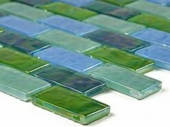 Artistry In Mosaics Ocean Series - Blue Green Blend Glass Tile | 1" X 2" | GC62348G2 -Hayward Shop 157369 0 2016415125311