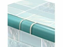 Artistry In Mosaics Twilight Series Trim Glass Tile | Turquoise Mixed | TRIM-GT8M4896T4