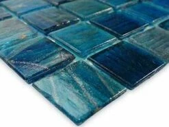 Artistry In Mosaics Venetian Series 3/4x3/4 Glass Tile | Blue Copper Blend | GV42020B7 -Hayward Shop 157444 0 2016425102935