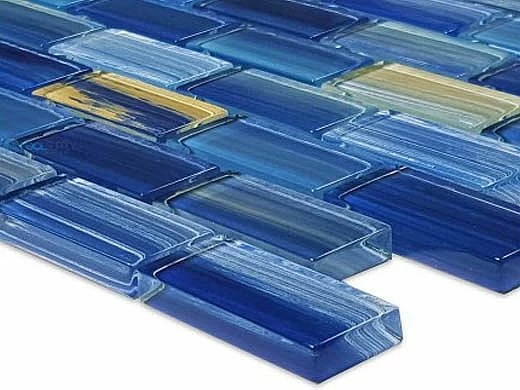 Artistry In Mosaics Watercolors Series 1x2 Glass Tile | Blue Brick | GW82348B10 6 Artistry In Mosaics Watercolors Series 1x2 Glass Tile | Blue Brick | GW82348B10 - Image 4