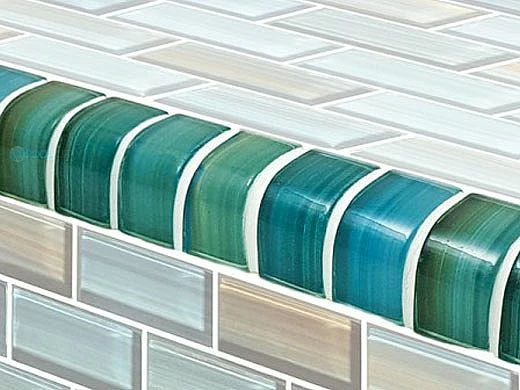 Artistry In Mosaics Watercolors Series 1x2 Trim Glass Tile | Aqua | TRIM-GW82348T5 6 Artistry In Mosaics Watercolors Series 1x2 Trim Glass Tile | Aqua | TRIM-GW82348T5 - Image 4