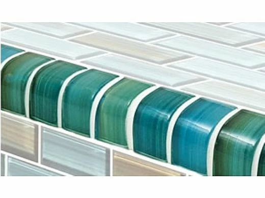 Artistry In Mosaics Watercolors Series 1x2 Trim Glass Tile | Aqua | TRIM-GW82348T5 5 Artistry In Mosaics Watercolors Series 1x2 Trim Glass Tile | Aqua | TRIM-GW82348T5 - Image 3