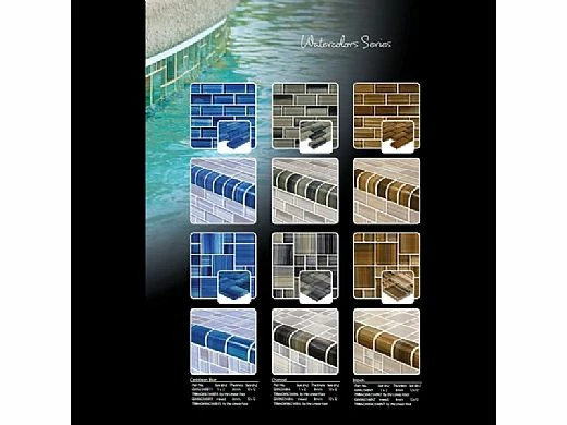 Artistry In Mosaics Watercolors Series 2x2 Trim Glass Tile | Aqua | TRIM-GW8M2348T5 4 Artistry In Mosaics Watercolors Series 2x2 Trim Glass Tile | Aqua | TRIM-GW8M2348T5 - Image 2