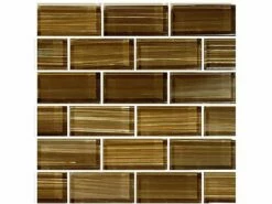 Artistry In Mosaics Watercolors Series 1x2 Glass Tile | Brown Brick | GW82348N7