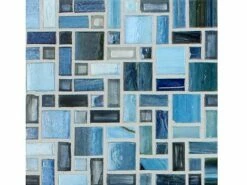 National Pool Tile Cosmopolitan Mosaic Glass Tile | Azure | COS-FREEPORT