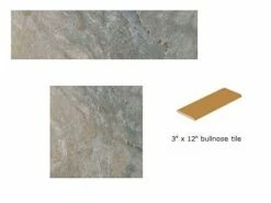 National Pool Tile Sierra 3x12 Single Bullnose | Blue Slate | SIERRA BSL SBN