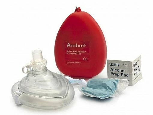 KEMP USA CPR Mask With 02 Inlet In Hard Case | 10-502 -Hayward Shop 160856 0 201721416478