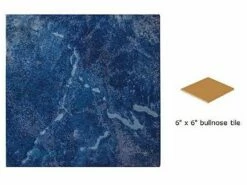National Pool Tile Blue Seas 6x6 Single Bullnose Pool Tile | Royal Blue | SEA-ROYAL SBN