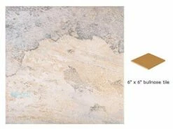 National Pool Tile Gemstone 6x6 Single Bullnose Pool Tile | Silver | GMS-SILVER SBN