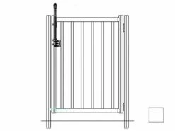 Saftron Self Closing Gate With 54" Plunger Latch For 2200 Series Fencing | 48" H X 36" W | White | FG-2202-4836-W