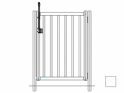 Saftron Self Closing Gate With 54" Plunger Latch For 2200 Series Fencing | 48" H X 36" W | White | FG-2202-4836-W 3 Saftron Self Closing Gate With 54" Plunger Latch For 2200 Series Fencing | 48" H X 36" W | White | FG-2202-4836-W