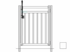 Saftron Self Closing Gate With 54" Plunger Latch For 2400 Series Fencing | 48" H X 36" W | White | FG-2402-4836-W