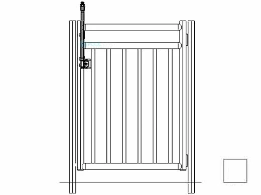 Saftron Self Closing Gate With 54" Plunger Latch For 2400 Series Fencing | 48" H X 36" W | White | FG-2402-4836-W 3 Saftron Self Closing Gate With 54" Plunger Latch For 2400 Series Fencing | 48" H X 36" W | White | FG-2402-4836-W