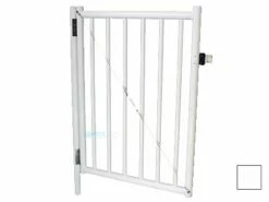 Saftron Self Closing Gate With Standard Latch For 2200 Series Fencing | 48" H X 36" W | White | FG-2201-4836-W