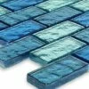 Artistry In Mosaics Galaxy Sky Blue Blend Glass Tile | 1x2 | GG82348B18
