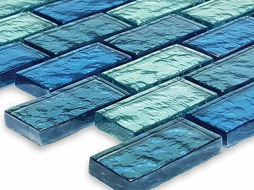 Artistry In Mosaics Galaxy Sky Blue Blend Glass Tile | 1x2 | GG82348B18 3 Artistry In Mosaics Galaxy Sky Blue Blend Glass Tile | 1x2 | GG82348B18