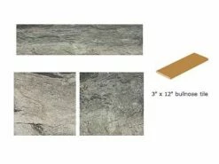 National Pool Tile Firestone 3x12 Bullnose Series Trim Tile | Gray | FRST-GRAY SBN