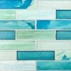National Pool Tile Santorini Series 1x4 Glass Tile | Cerulean Aqua | SAN-AQUA1x4