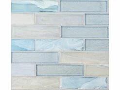 National Pool Tile Santorini Series 1x4 Glass Tile | Argent Blue | SAN-BLUE1X4