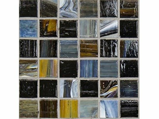 National Pool Tile Santorini Series 1x1 Glass Tile | Umbria Black | SAN-BLACK 4 National Pool Tile Santorini Series 1x1 Glass Tile | Umbria Black | SAN-BLACK - Image 2