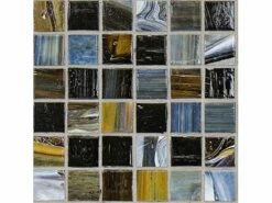 National Pool Tile Santorini Series 1x1 Glass Tile | Umbria Black | SAN-BLACK