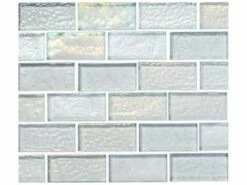 National Pool Tile Sea Ice Series 1x2 Glass Tile | Silver | ICE-SILVER1X2