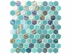 National Pool Tile Starburst Mosaic Glass Tile | Teal | STA-TEAL