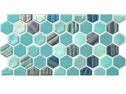 National Pool Tile Starburst Border Glass Tile | Teal | STA-TEAL BDR