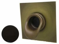 Black Oak Foundry Short Scupper With Square Backplate | Oil Rubbed Bronze Finish | S65-ORB | S69-Square-ORB