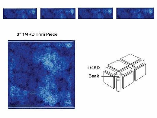 National Pool Tile Akron Field 3x3 Trim | Royal Blue | KAK305 1/4RD 3 National Pool Tile Akron Field 3x3 Trim | Royal Blue | KAK305 1/4RD