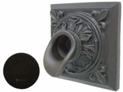 Black Oak Foundry Square Short Oak Leaf Scupper | Oil Rubbed Bronze Finish | S61-ORB Square
