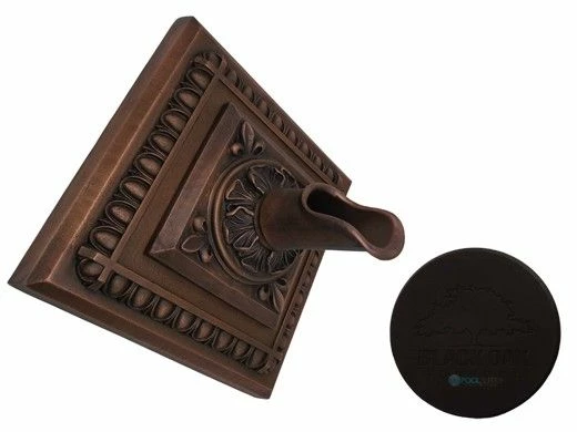 Black Oak Foundry Diamond Apollo Backplate With Oak Leaf Scupper | Oil Rubbed Bronze Finish | S53-ORB 3 Black Oak Foundry Diamond Apollo Backplate With Oak Leaf Scupper | Oil Rubbed Bronze Finish | S53-ORB