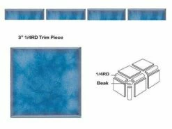 National Pool Tile Akron Field 3x3 Trim | Cloud Blue | KAK325 1/4RD
