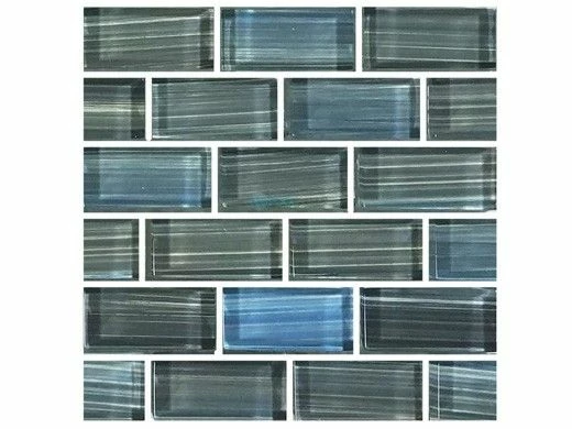 Artistry In Mosaic Glass Series - Steel Blue Gray Tile | 1" X 2" | GW82348B9 3 Artistry In Mosaic Glass Series - Steel Blue Gray Tile | 1" X 2" | GW82348B9