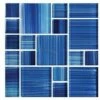 Artistry In Mosaics Watercolors Series Glass Tile | Caribbean Blue Mixed | GW8M2348B11