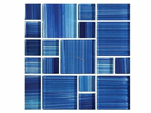 Artistry In Mosaics Watercolors Series Glass Tile | Caribbean Blue Mixed | GW8M2348B11 3 Artistry In Mosaics Watercolors Series Glass Tile | Caribbean Blue Mixed | GW8M2348B11