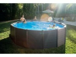 Intex Graphite Gray Panel Pools Above Ground Pool Package | 15' 8" Round X 49" Tall | 26383EH -Hayward Shop 179615 0 20204231174