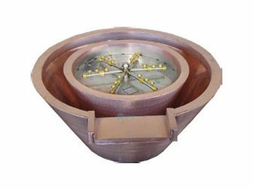Bobe Artisian Series Round Water + Fire Bowl Original Lip | Manual Ignition Natural Gas | 32" X 12" | Copper | RCPPMFRA-32-NG 3 Bobe Artisian Series Round Water + Fire Bowl Original Lip | Manual Ignition Natural Gas | 32" X 12" | Copper | RCPPMFRA-32-NG