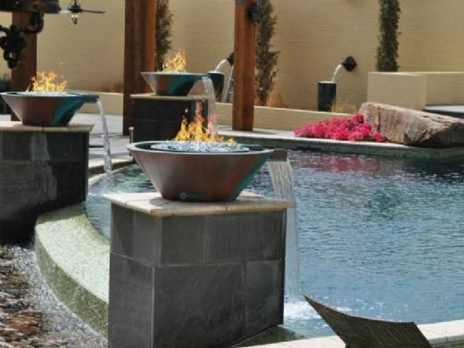 Bobe Artisian Series Round Water + Fire Bowl Original Lip | Manual Ignition Natural Gas | 32" X 12" | Copper | RCPPMFRA-32-NG 4 Bobe Artisian Series Round Water + Fire Bowl Original Lip | Manual Ignition Natural Gas | 32" X 12" | Copper | RCPPMFRA-32-NG - Image 2