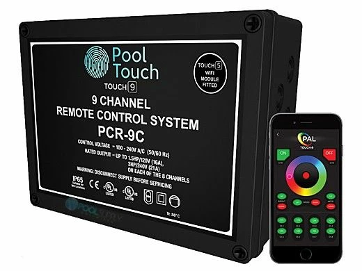 PAL Lighting Color Touch PCR-9CU Pool Automation 9-Channel Wireless Control System For Evenglow And PAL-4 LED Multi-Color Lights | 60W 12V | 42-PCR-9CUW 3 PAL Lighting Color Touch PCR-9CU Pool Automation 9-Channel Wireless Control System For Evenglow And PAL-4 LED Multi-Color Lights | 60W 12V | 42-PCR-9CUW