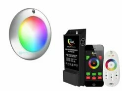 PAL Lighitng Evenglow Multi-Color LED Pool Light & Transformer Kit | 30W 12V 80' Cord With Plug | 55W 12VDC Transformer | 64-EGL-80-42-PCR-2DW-60-E