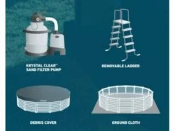 Intex Graphite Gray Panel Pools Above Ground Pool Package | 18' 8" Round X 52" Tall | 26387EH -Hayward Shop 183049 0 2021512103712