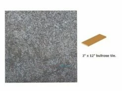 National Pool Tile Rushmore 3x12 Single Bullnose Pool Tile | Blue Quartz | RUS-BLUE SBN