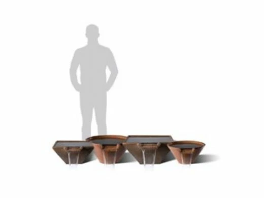 Slick Rock Concrete 29" Conical Cascade Water Bowl | Gray | Copper Spillway | KCC29CSPC-GRAY 5 Slick Rock Concrete 29" Conical Cascade Water Bowl | Gray | Copper Spillway | KCC29CSPC-GRAY - Image 3