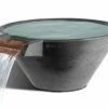Slick Rock Concrete 29" Conical Cascade Water Bowl | Gray | Copper Spillway | KCC29CSPC-GRAY