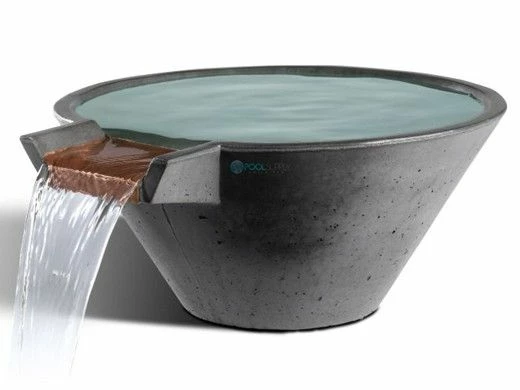 Slick Rock Concrete 29" Conical Cascade Water Bowl | Gray | Copper Spillway | KCC29CSPC-GRAY 3 Slick Rock Concrete 29" Conical Cascade Water Bowl | Gray | Copper Spillway | KCC29CSPC-GRAY