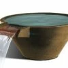 Slick Rock Concrete 34" Conical Cascade Water Bowl | Umber | Stainless Steel Spillway | KCC34CSPSS-UMBER